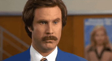 A gif of will ferrel as ron burgundy saying it&#x27;s science smugly