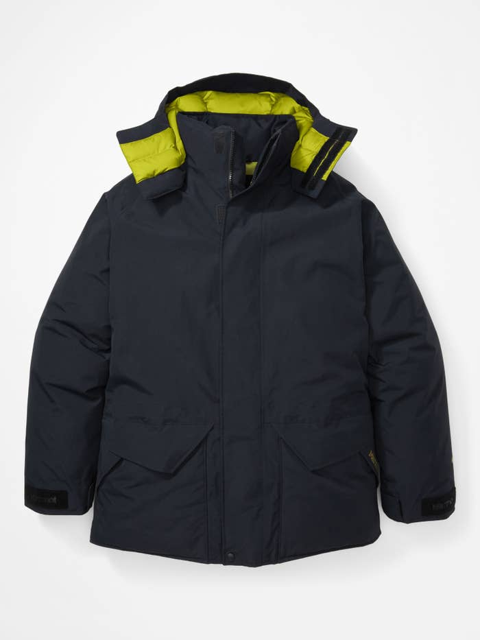Black Marmot Mammoth parka with citronelle lining.