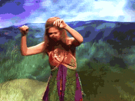 hippie woman dancing