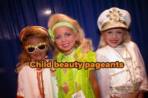 Three young girls in a beauty pageant