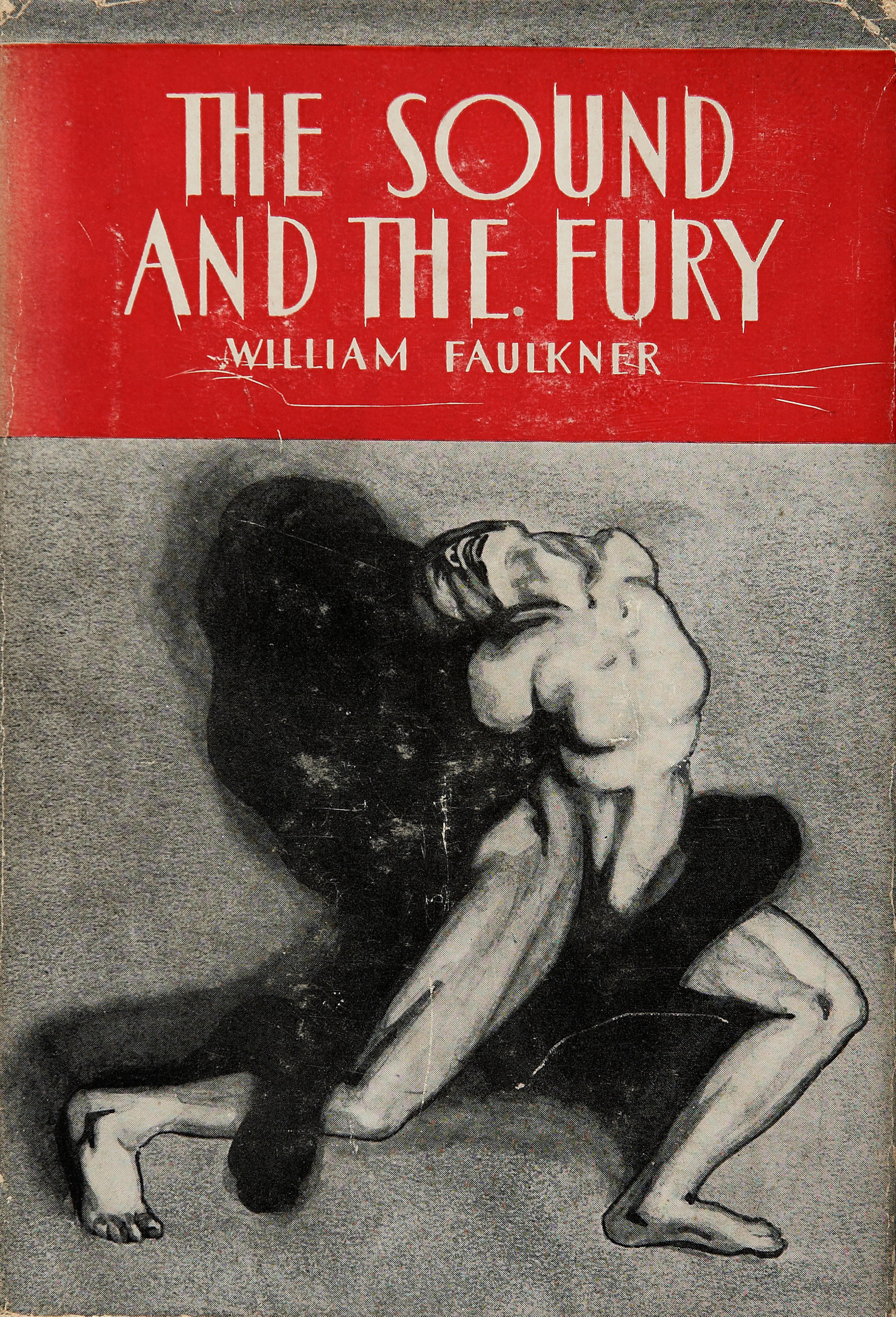 The book cover for The Sound and The Fury by William Faulkner