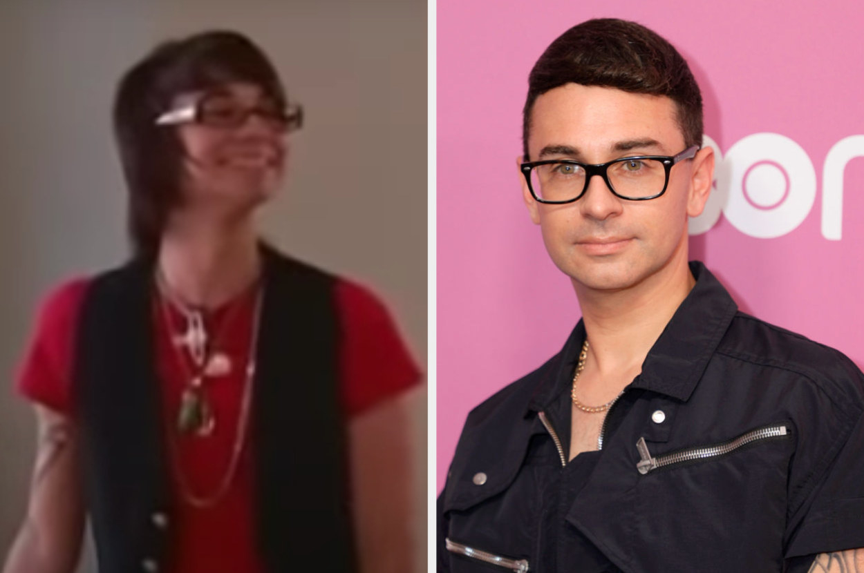 On the left, Siriano is smiling while shooting for Project Runway. On the right, he is posing on the red carpet for the Gossip Girl premiere