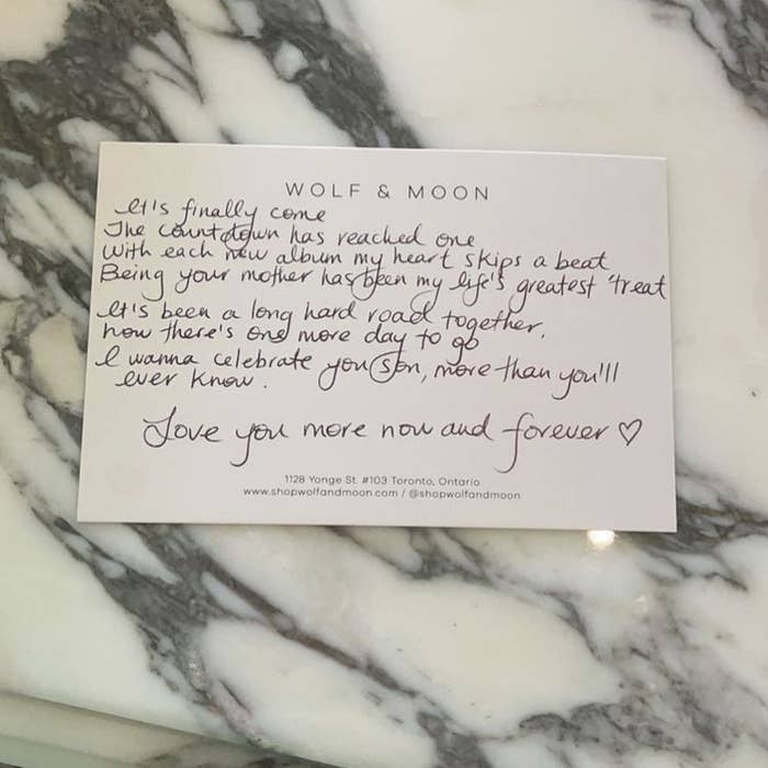 The handwritten poem on a piece of stationary