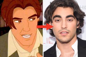 Dimitri from Anastasia and Blake Michael with an arrow on top