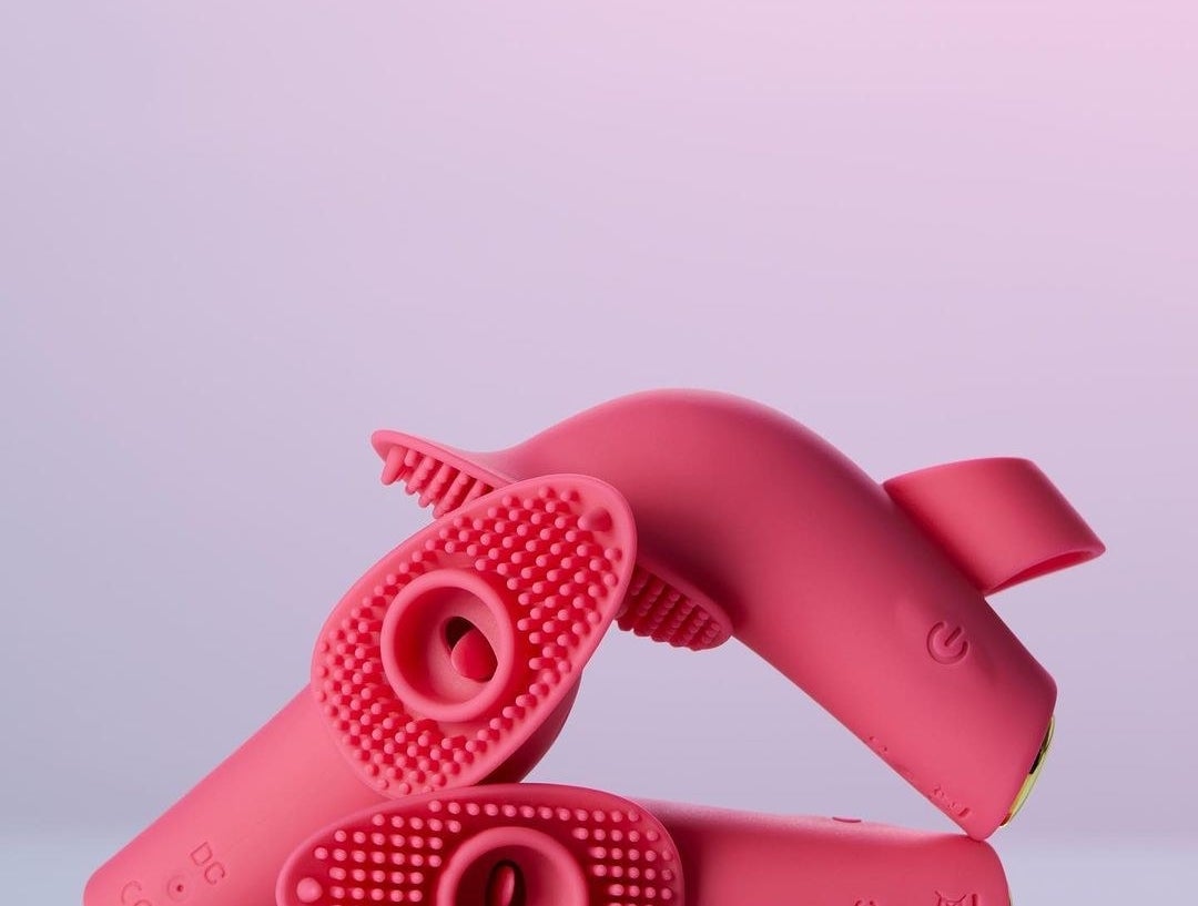Pink finger vibrators stacked