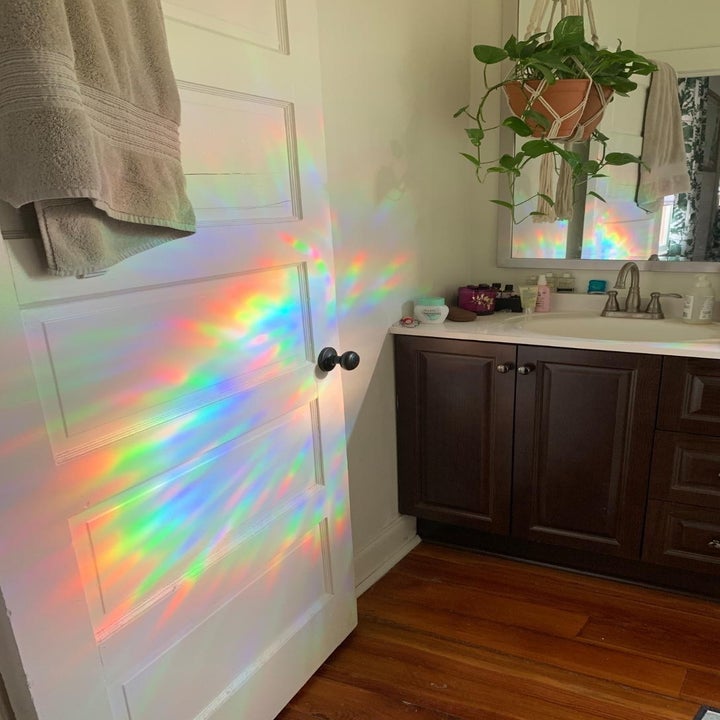 rainbow reflected on a wall
