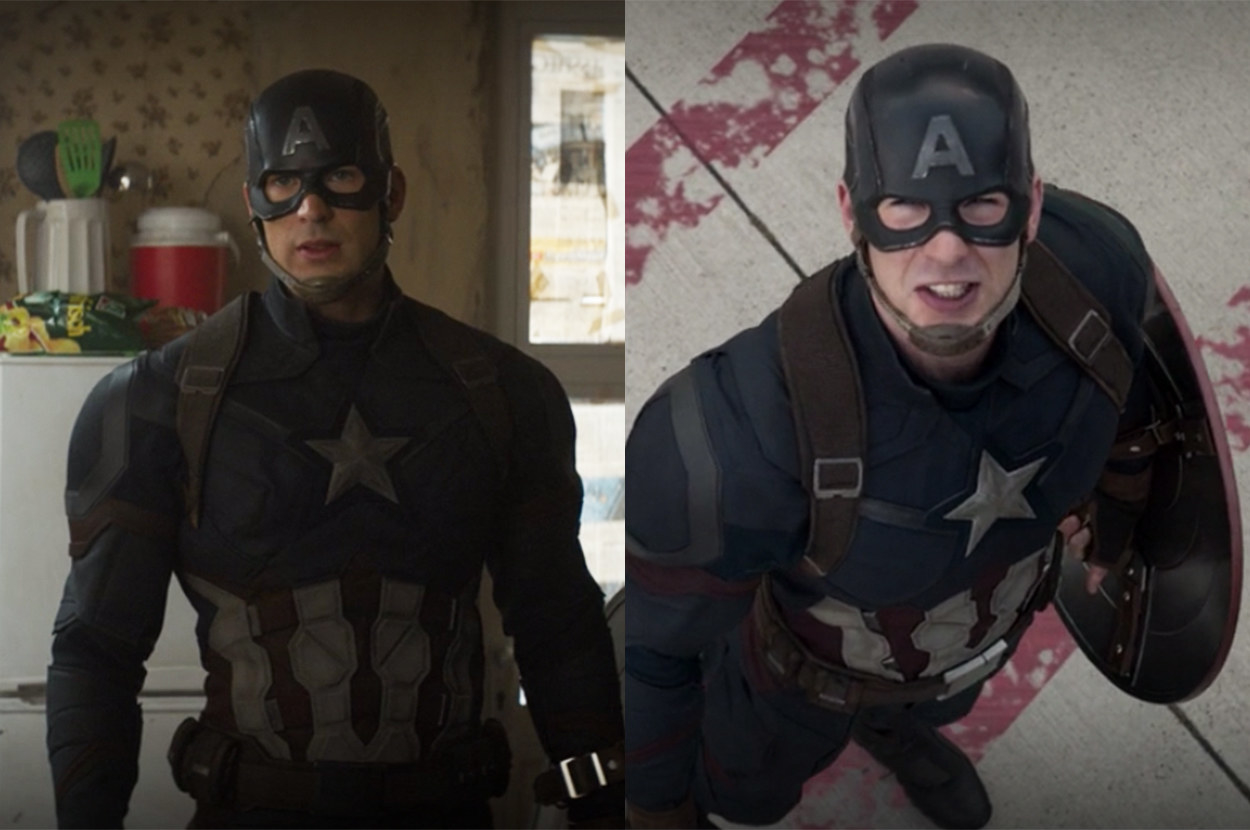 Steve&#x27;s inside and outside Captain America suits