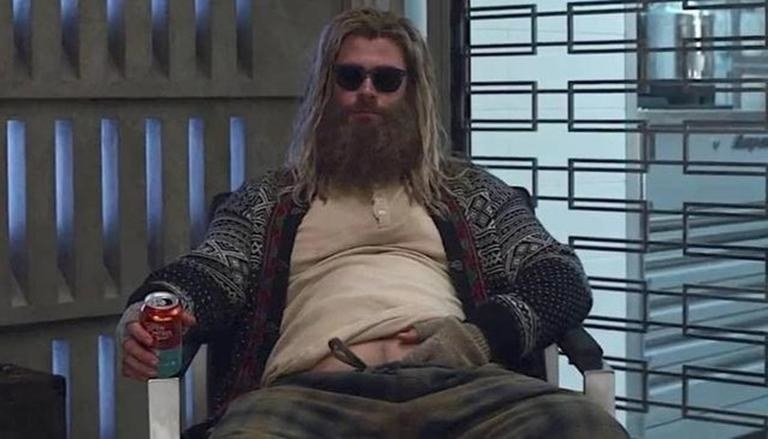 thor is drunk, wearing sunglasses