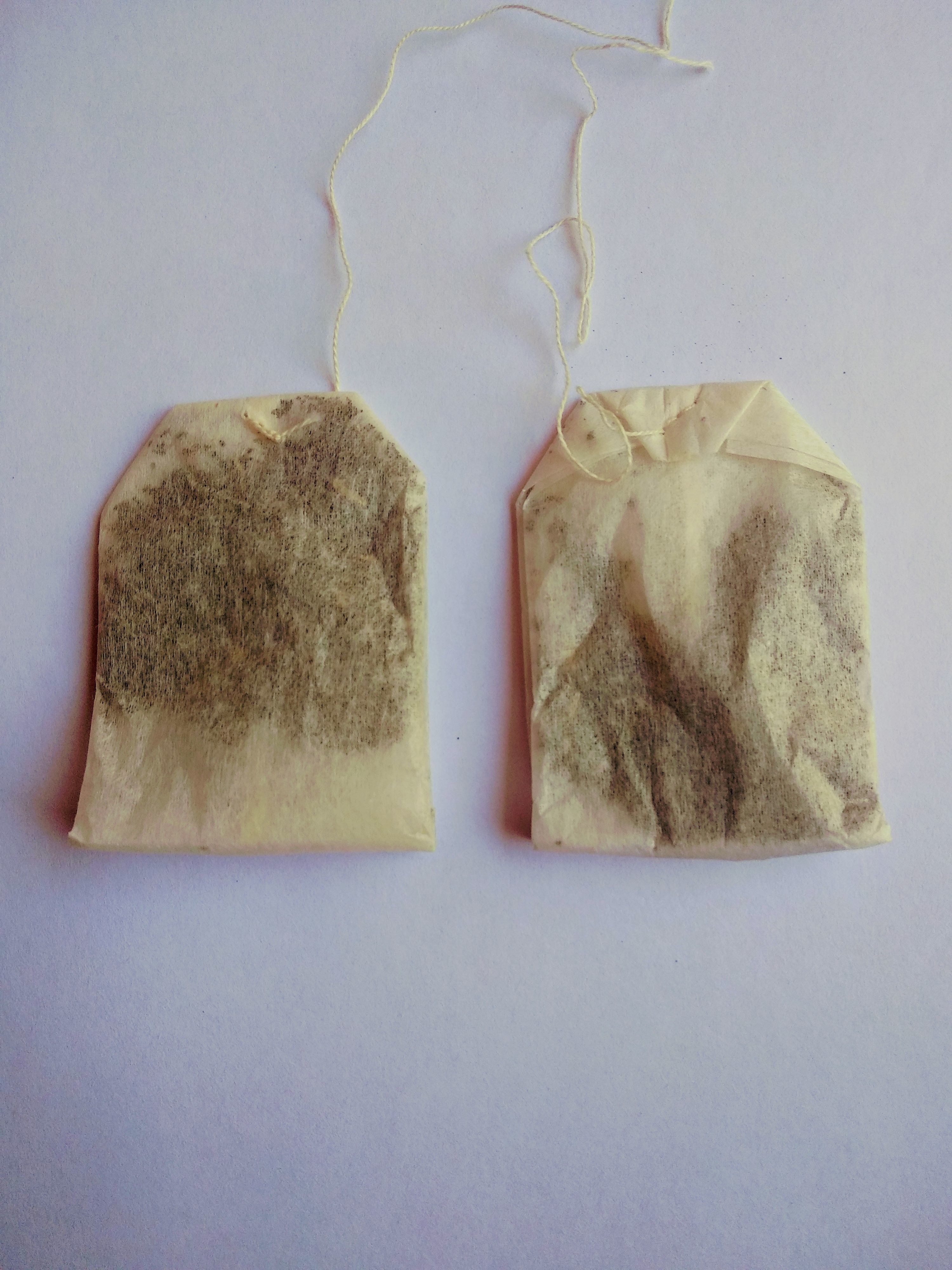 Two used teabags