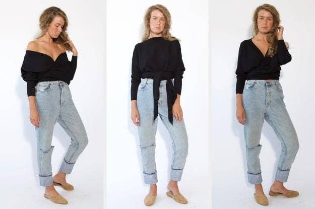 Risqué Aussie denim outfit with dramatic cut outs causes a stir