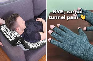 acupressure mat and compression gloves