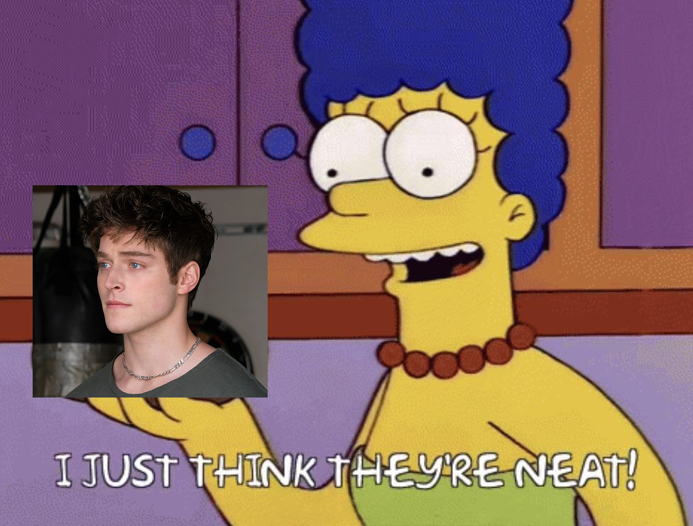 meme of Marge Simpson holding pic of Froy captioned &quot;I just think they&#x27;re neat!&quot;