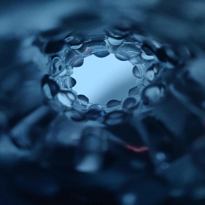 Display of ribbed interior of stroker