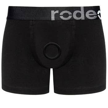 Black boxers with O-ring harness