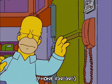 Homer Simpson answering the phone