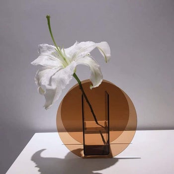 a product shot with a single flower in the vase