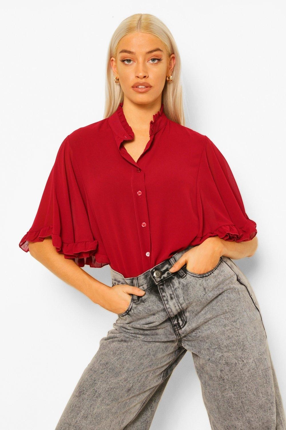 the blouse in red