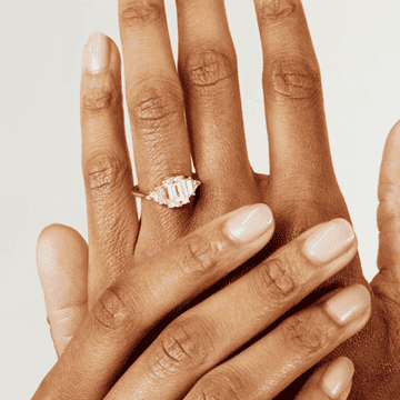 gif of two hands highlighting the shimmering ring