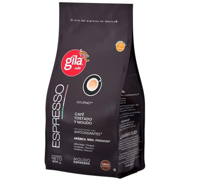 Foto de bolsa de café en polvo para preparar espresso