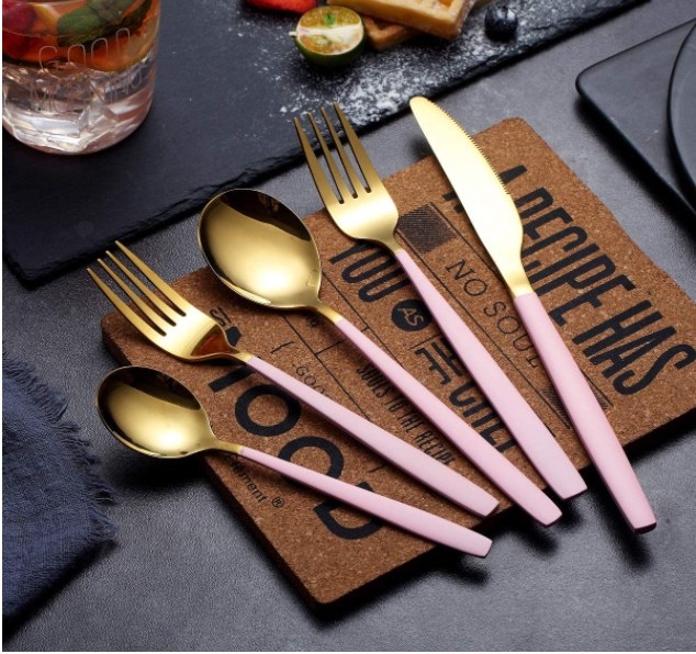 Juego de cuchillo con tenedor trinche rose gold - mx-cuisinart