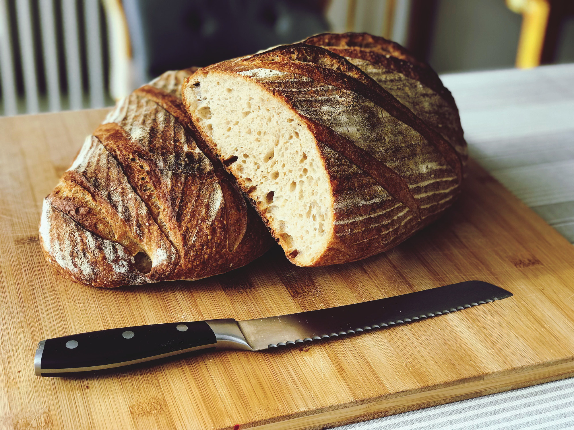 A loaf of sourdough bread.