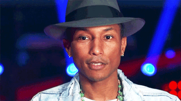 Pharrell winking on &quot;The Voice&quot;