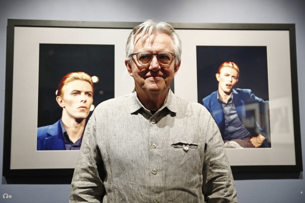 George Underwood at an exhibition featuring photography of David Bowie