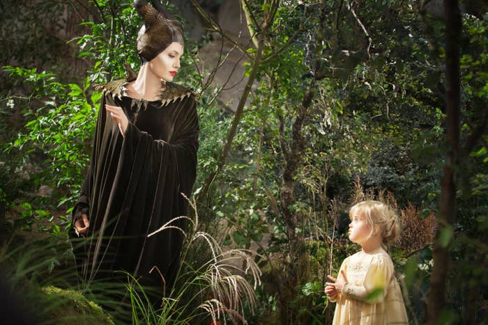 Aurora encounters Maleficent in the woods