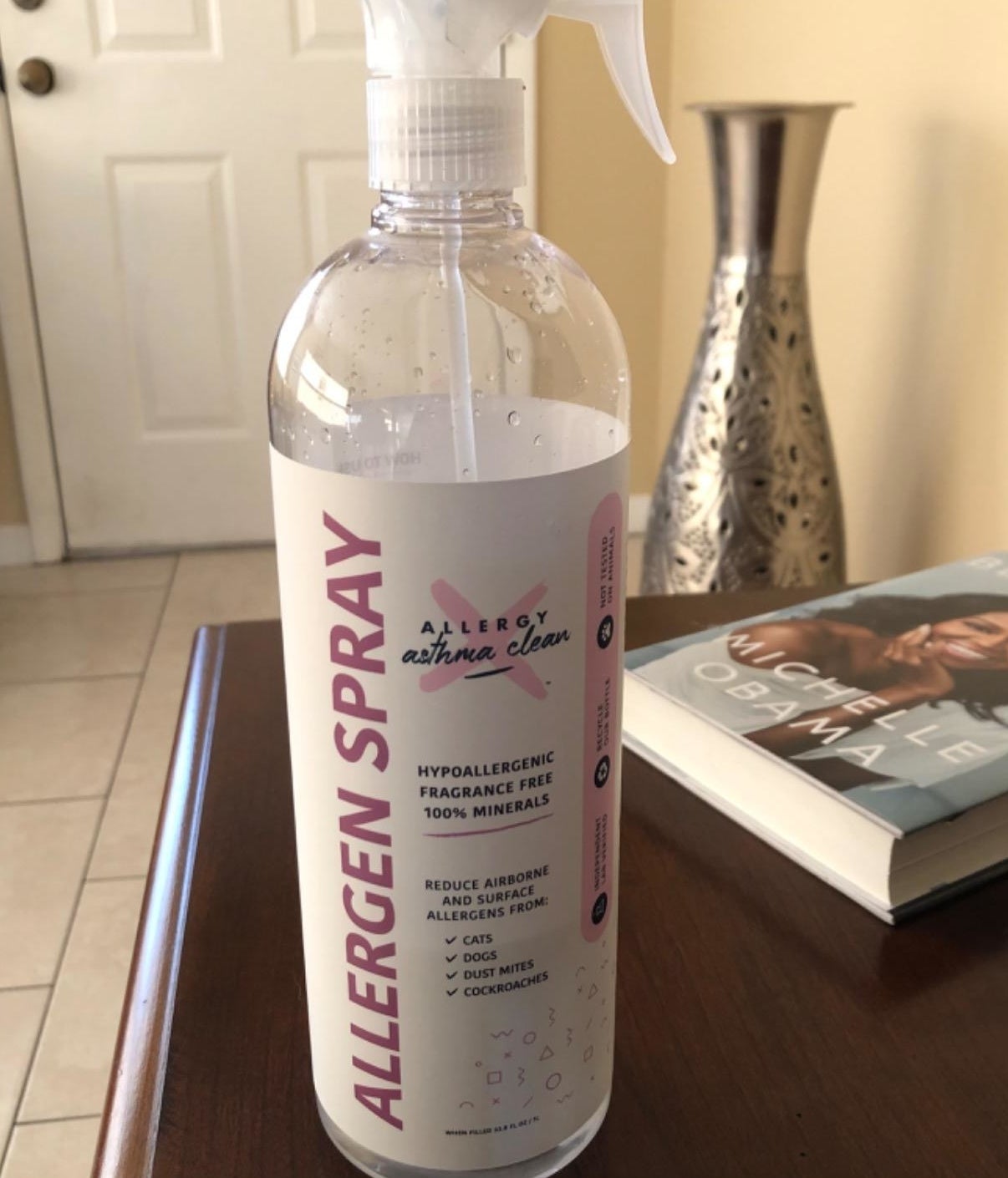 a reviewer photo of the spray bottle