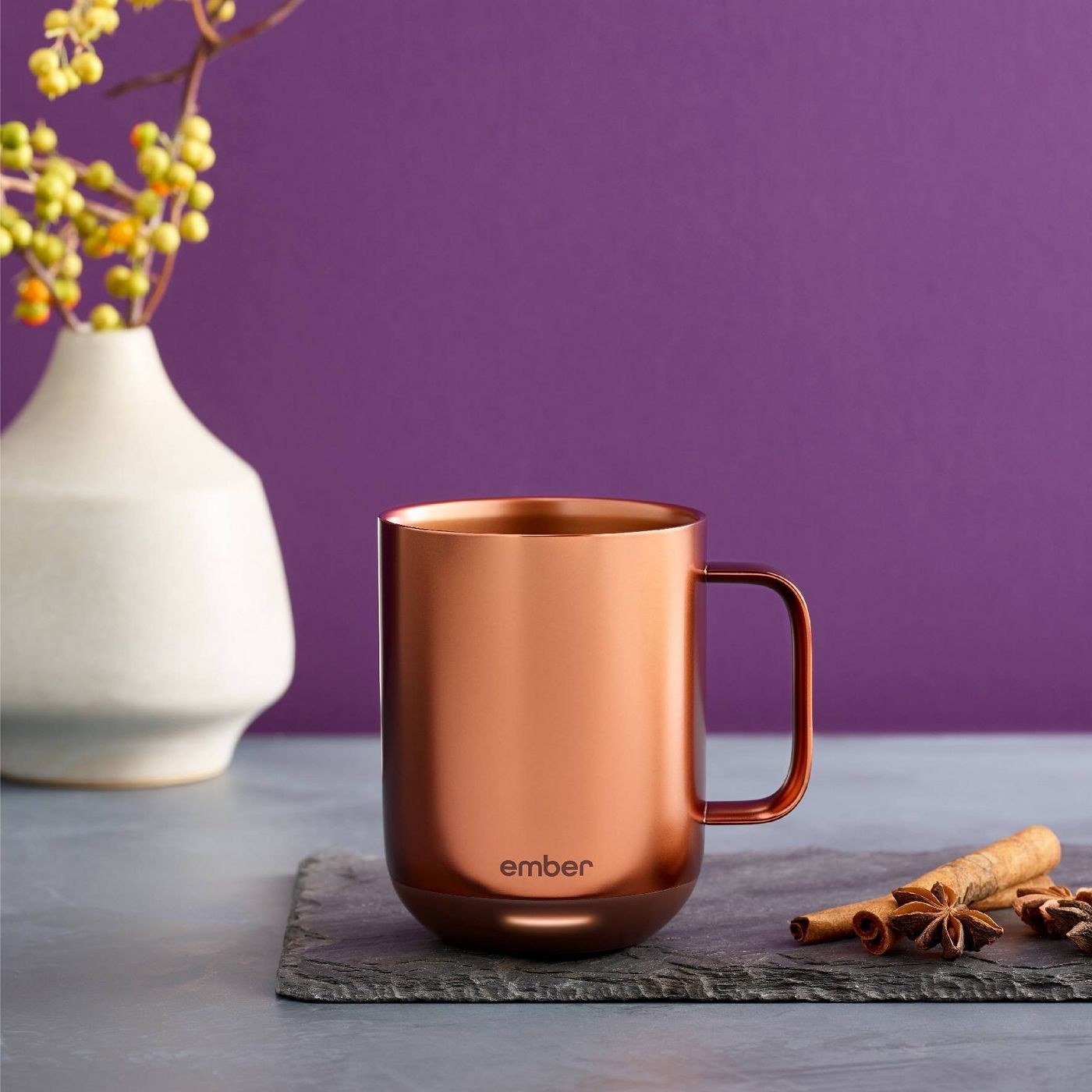 copper ember mug on a table