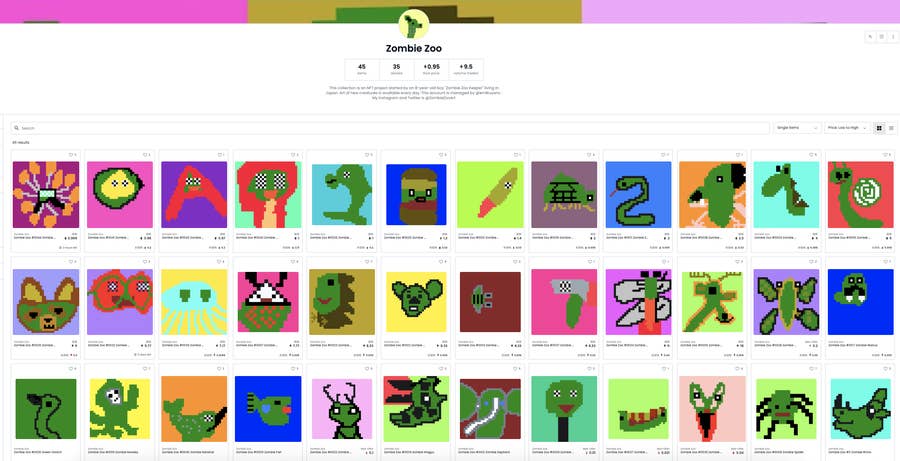 8歳の少年が描いた1枚の絵が、NFT取引で160万円相当に