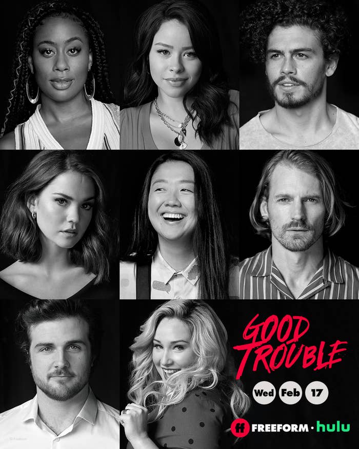 A poster of the cast of Good Trouble