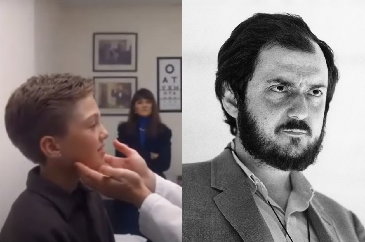 Dr Hartford examines a young boy&#x27;s eyes while his mother watches