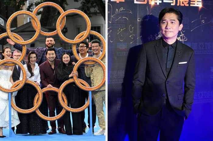 Fala Chen, Jonathan Schwartz, Michelle Yeoh, Florian Munteanu, Simu Liu, Awkwafina, Benedict Wong and Destin Daniel Cretton attend the UK premiere of Shang-Chi, Tony Leung Chiu-wai at the 22nd Shanghai International Film Festival