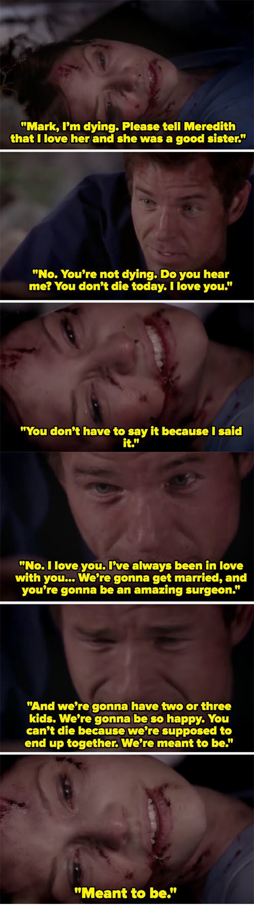 Lexie saying her final goodbye to Mark before she dies on &quot;Grey&#x27;s Anatomy&quot;