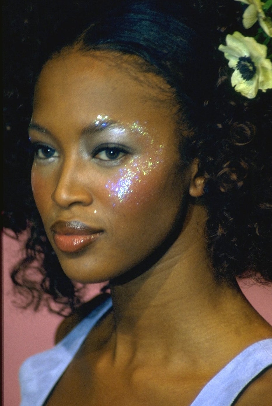 Close up photo of Naomi Campbell on the runway