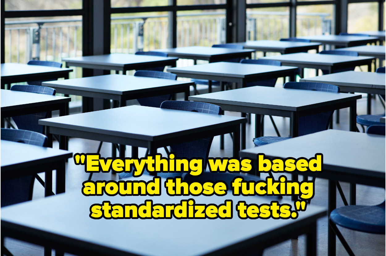 &quot;Everything was based around those fucking standardized tests&quot; over an empty classroom
