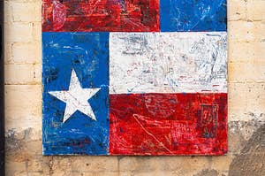 A painting of the Texas Flag