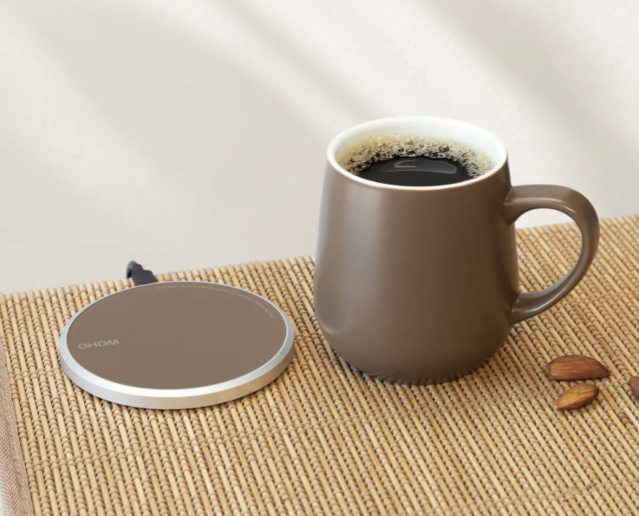 the mug and warmer set in brown