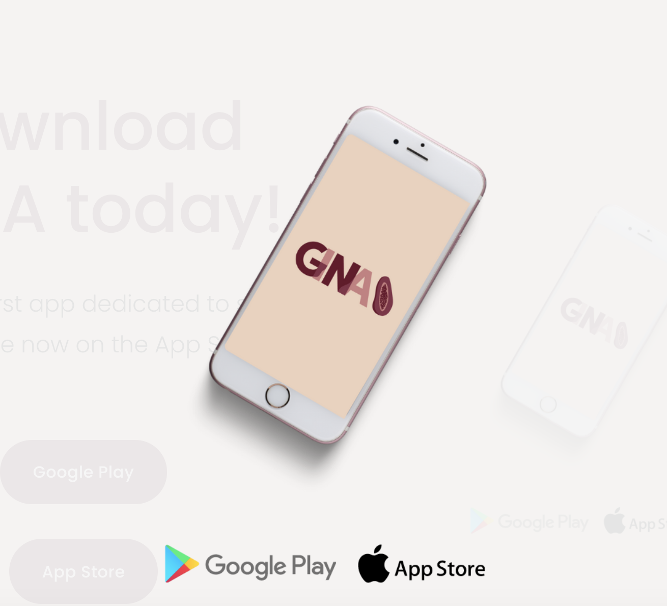 A screencap of the GINA app logo on an iphone screen