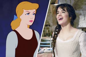 cartoon cinderella scowling at Camila Cabello