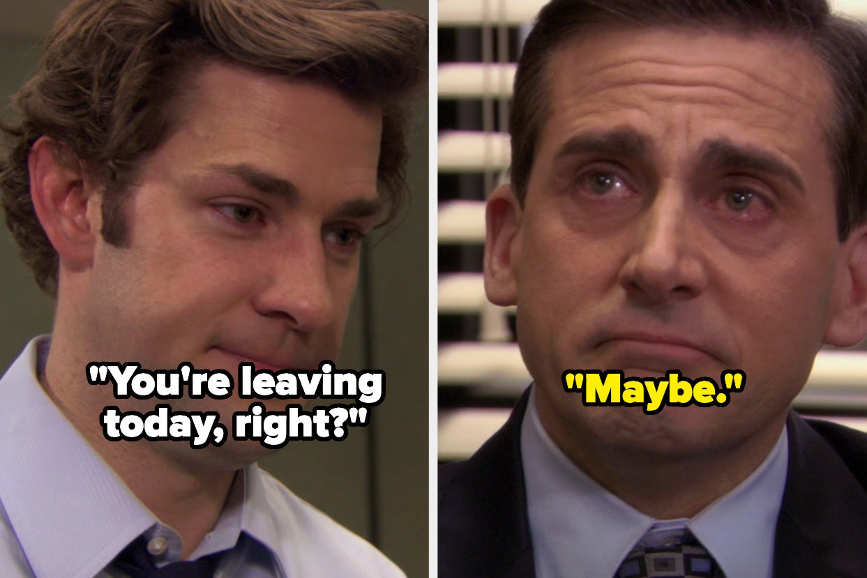 Jim realizing Michael is leaving today instead of tomorrow on 