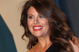 Lewinsky smiles at a red carpet event