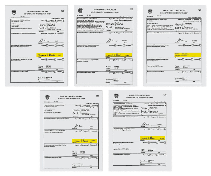 Screenshots of the signed permits
