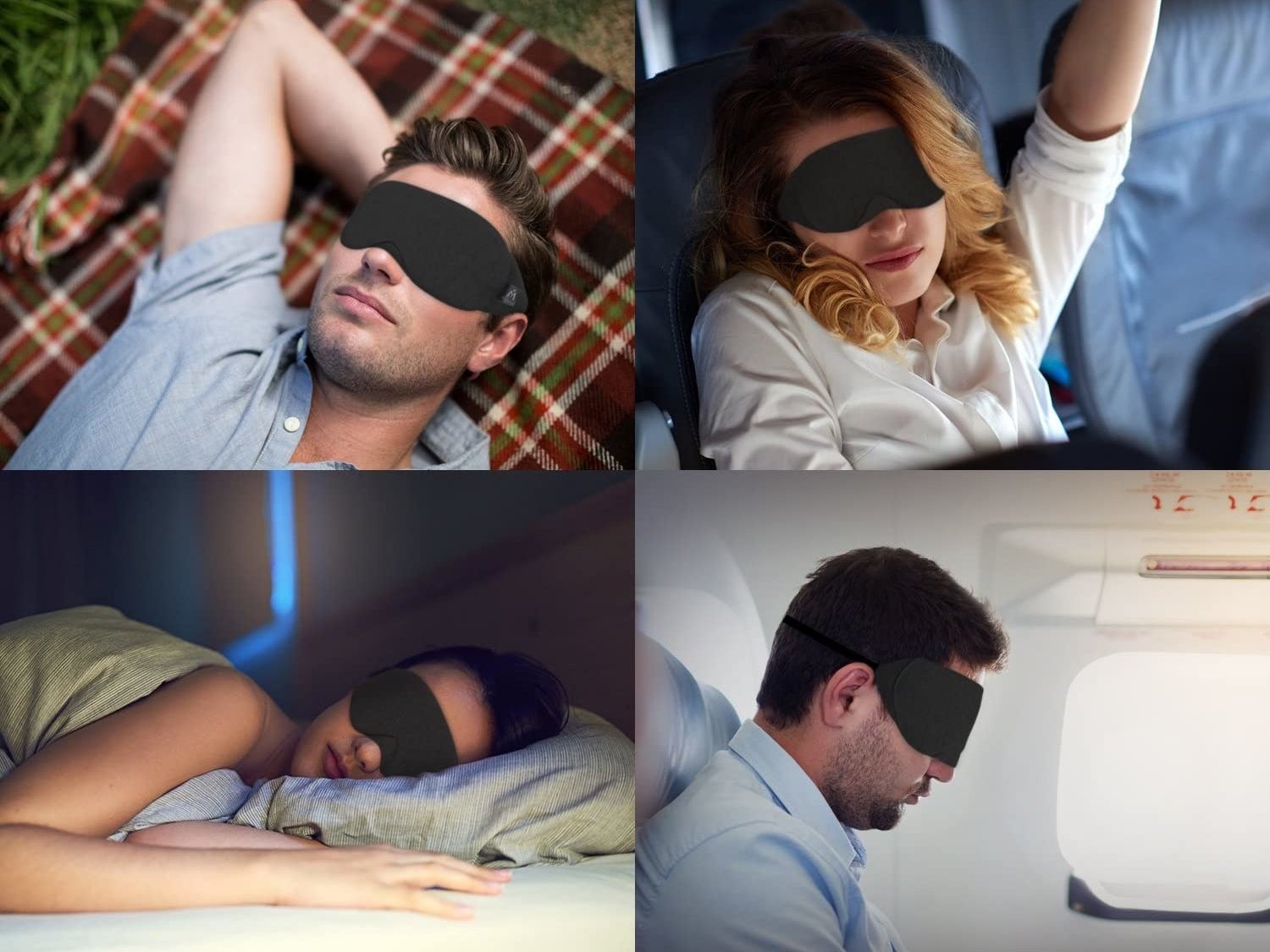 People using the sleep mask in several different settings