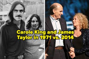 Carole King and James Taylor in 1971 vs. 2014