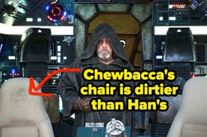 In Star Wars The Last Jedi, Chewbacca's Millennium Falcon seat is dirtier than Han’s