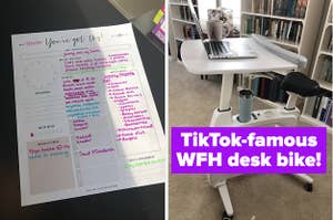 planner and desk bike 
