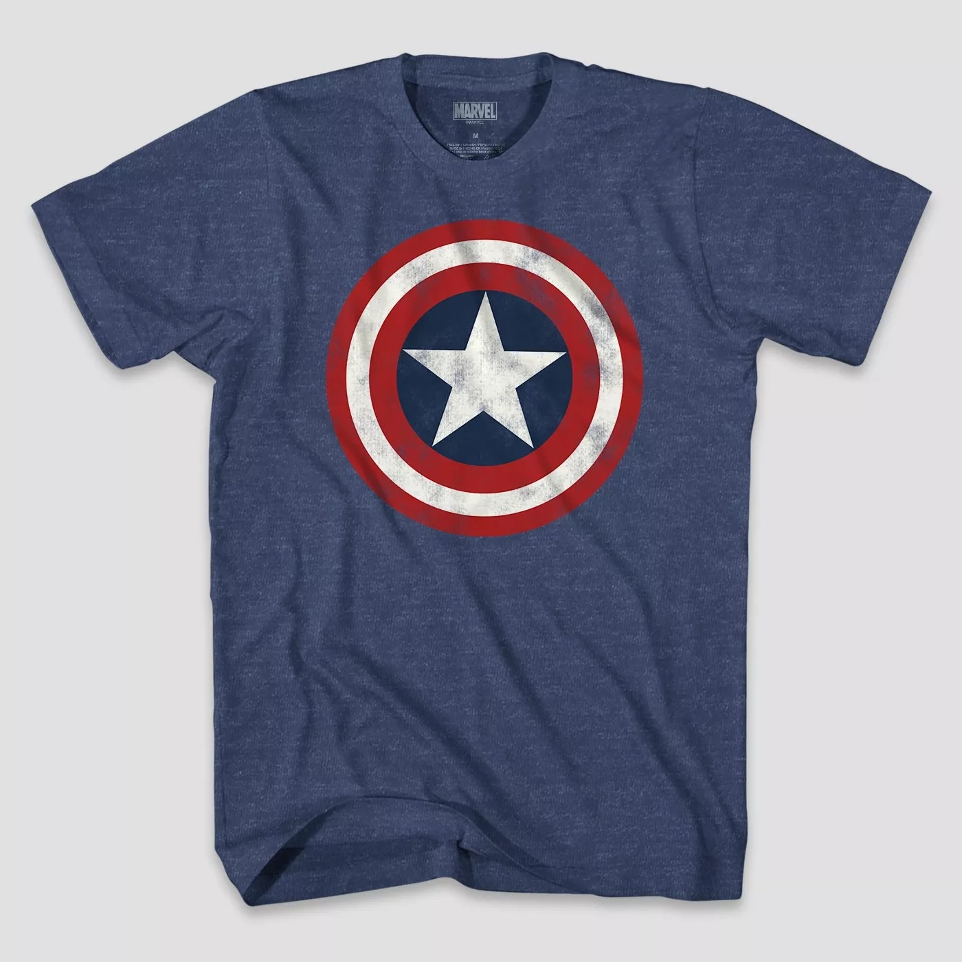 A blue Captain America shirt