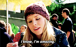 A gif of Veronica Mars saying &quot;I know, I&#x27;m amazing&quot;